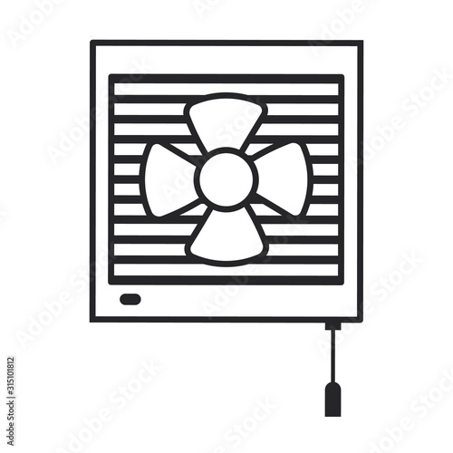 Ventilation vector icon.Line vector icon isolated on white background ventilation .