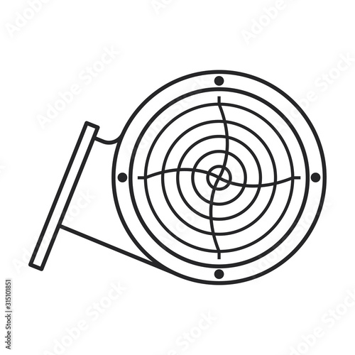 Ventilation vector icon.Line vector icon isolated on white background ventilation .
