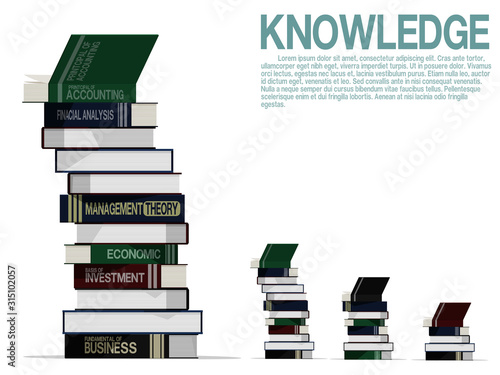 Pile of book on white background