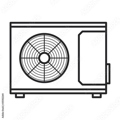 Ventilation vector icon.Line vector icon isolated on white background ventilation .