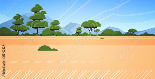 australian desert wild nature landscape background horizontal vector illustration