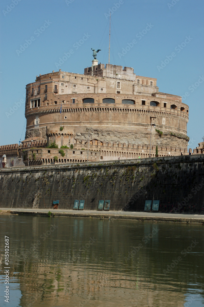 Rome view from the bridge over the Tiber river - Rome - Italy