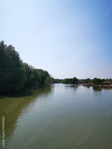 Autumn forest river landscape. Autumn river in forest. Forest river in autumn