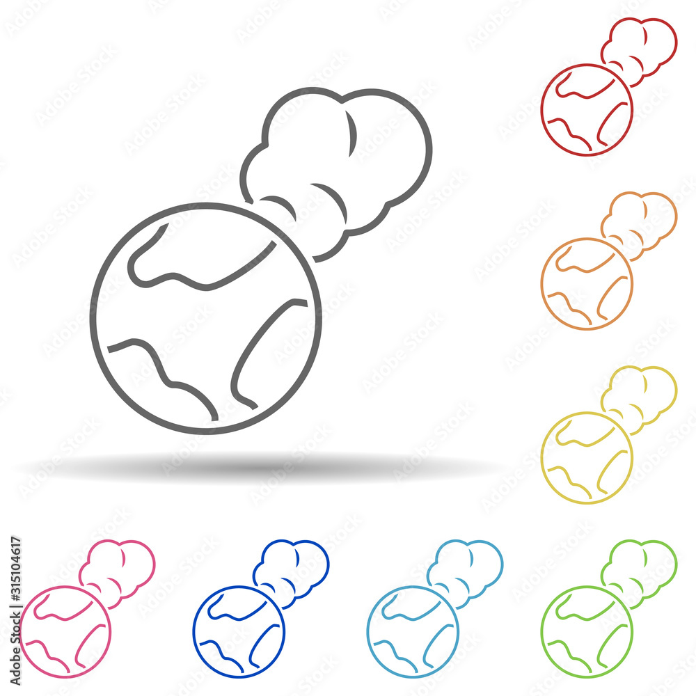 Earth, geography, global in multi color style icon. Simple thin line, outline vector of pollution icons for ui and ux, website or mobile application Earth, geography, global in multi color style icon. Simple thin line, outline vector of pollution icons for ui and ux, website or mobile application