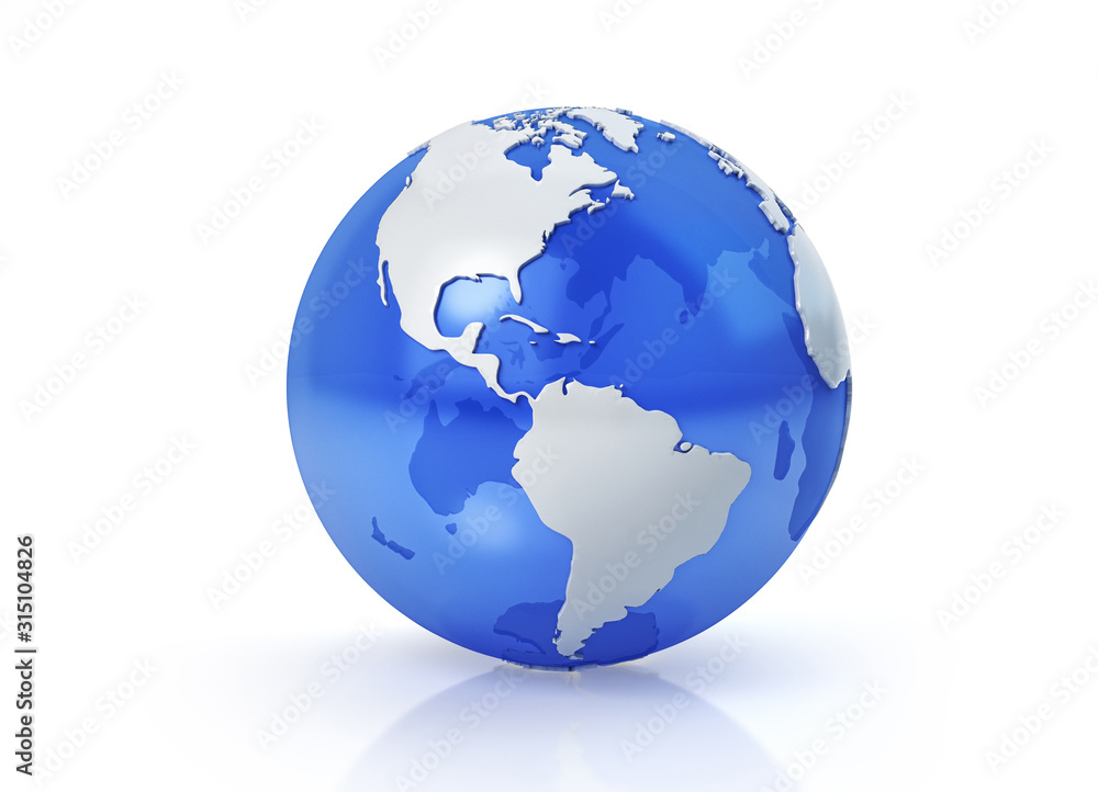Earth globe stylized. Americas view.