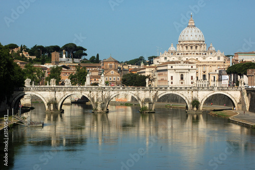 Rome view from the bridge over the Tiber river - Rome - Italy