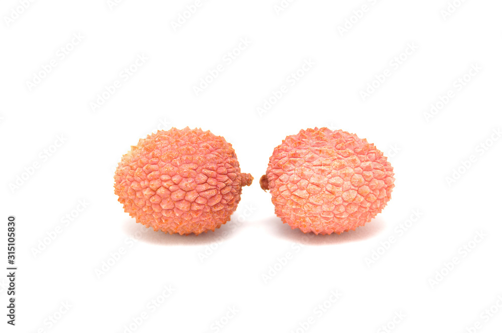Lychee fruit on white background close up Lychee fruit on white background close up