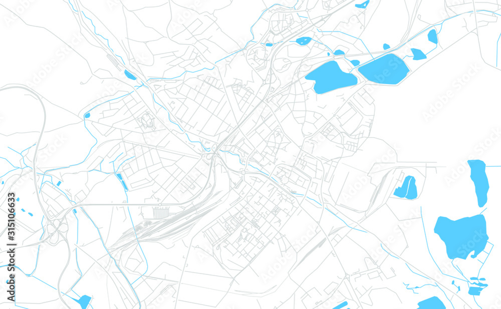 Chomutov, Czechia bright vector map