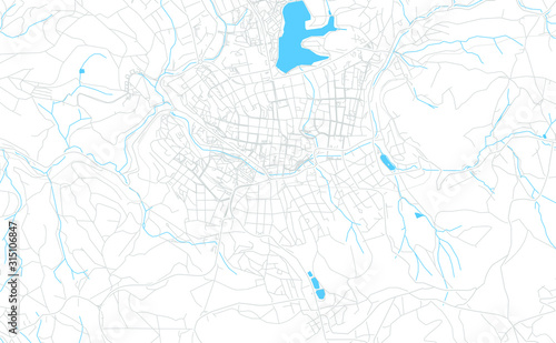 Jablonec nad Nisou, Czechia bright vector map