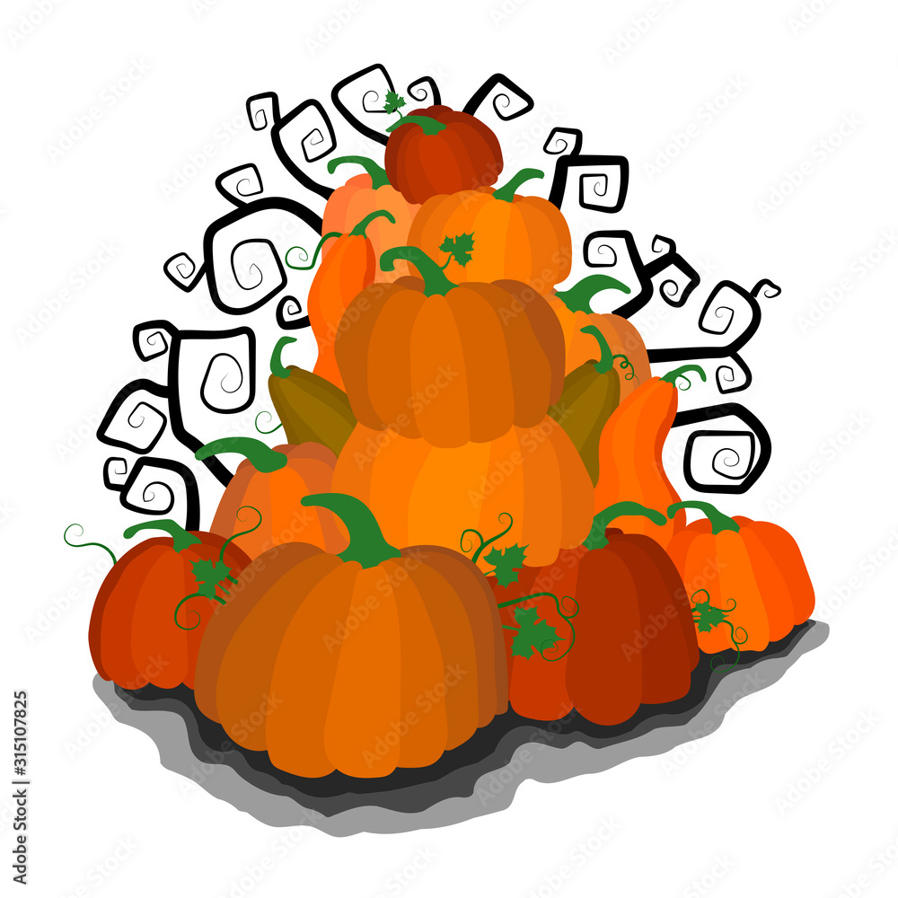 The hill from different pumpkins, a symbol of a holiday of All Saints Day