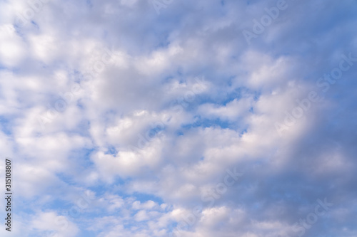 Sky clouds. Beautiful white clouds on blue sky.