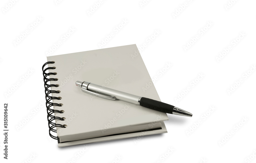 Blank notebook with pen and pencil isolated on white background. Blank notebook with pen and pencil isolated on white background.