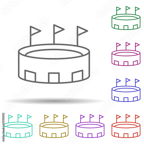 sport, arena multi color style icon. Simple thin line, outline vector of sport icons for ui and ux, website or mobile application