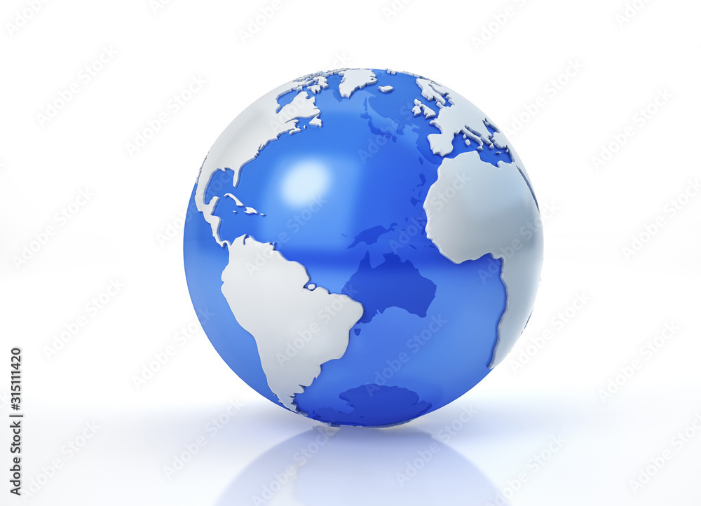 Earth globe stylized. Atlantic view.