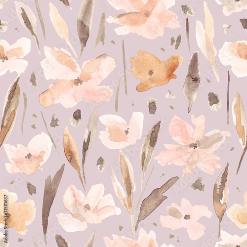 Watercolor flower pattern.