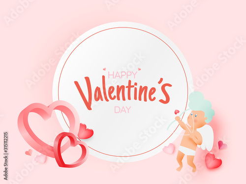 Copid falling in love with a lot of heart