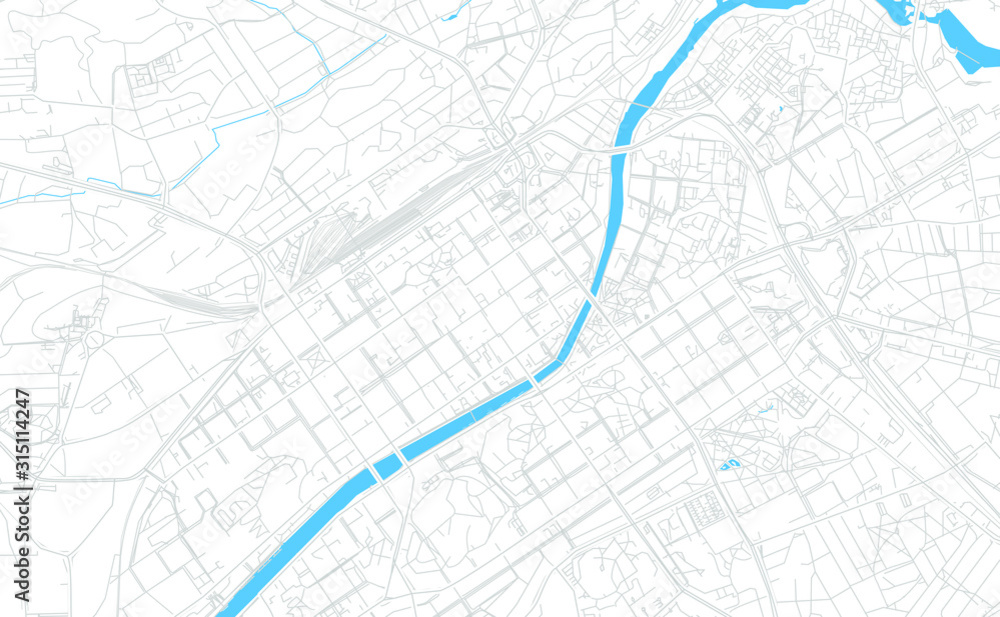 Turku, Finland bright vector map