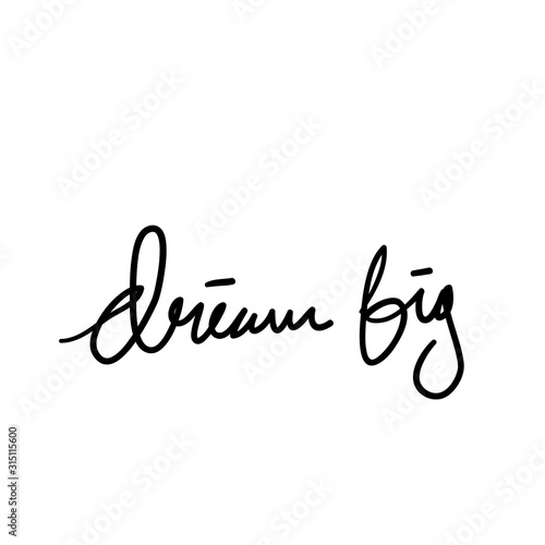 hand drawn dream brush calligraphy style with doodle art vector