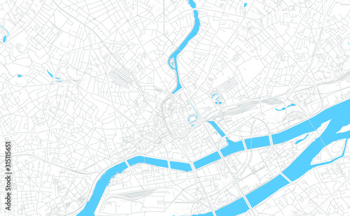 Nantes, France bright vector map