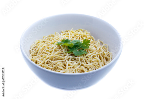 yellow noodle isolated on white