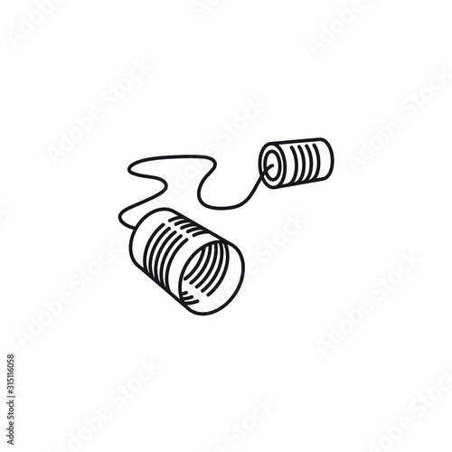 tin Can Phone vector icon