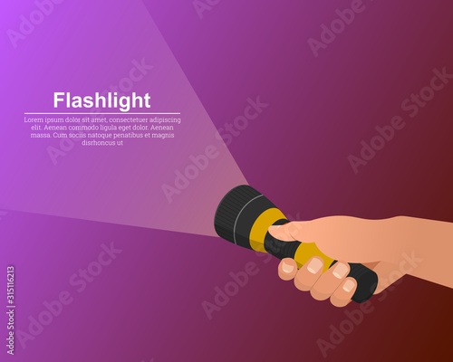 The hand holds the flashlight on