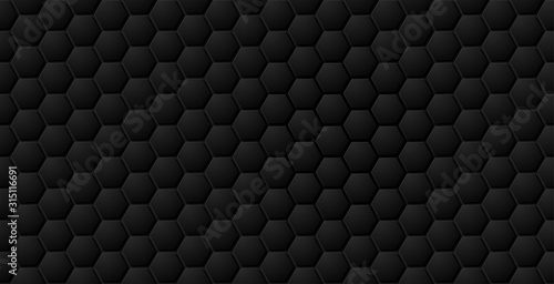 Vector abstract black hexagon seamless eps pattern