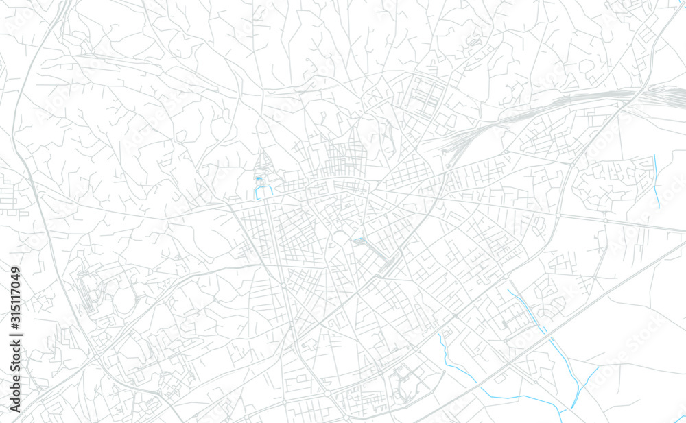 Nimes, France bright vector map