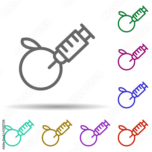 Gmo, food in multi color style icon. Simple thin line, outline vector of bioengineering icons for ui and ux, website or mobile application