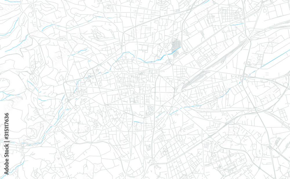 Clermont-Ferrand, France bright vector map
