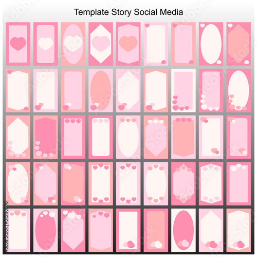 digital social media background story design. Romantic style banners, for promotions and photo frames. vector