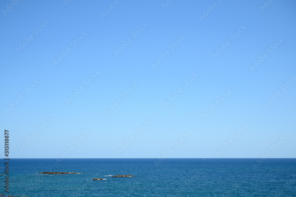 view of calm sea and sky from Ortigia Syracuse