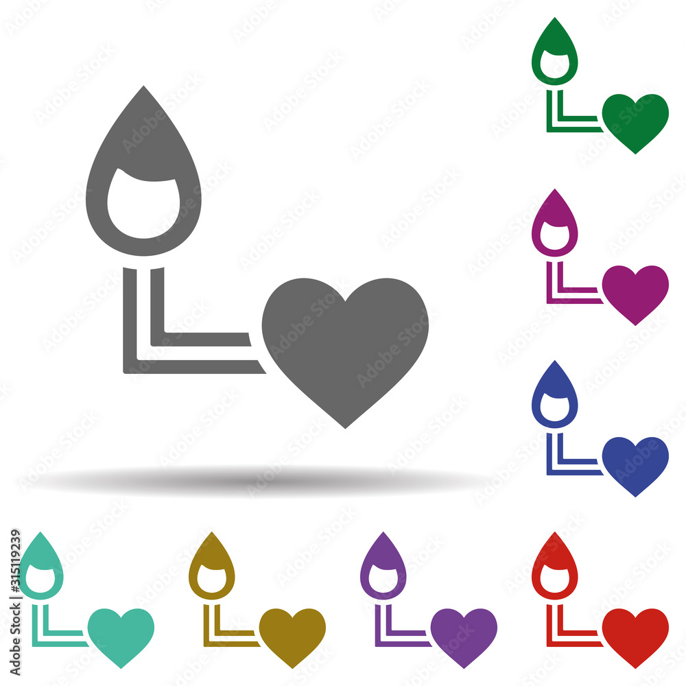 Blood transfusion in multi color style icon. Simple glyph, flat vector of blood donation icons for ui and ux, website or mobile application Blood transfusion in multi color style icon. Simple glyph, flat vector of blood donation icons for ui and ux, website or mobile application