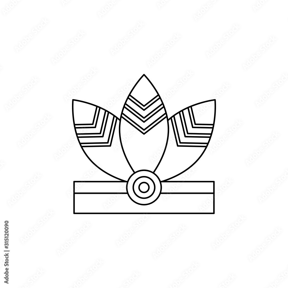 Native american accessuar color icon. Simple thin line, outline vector of boho icons for ui and ux, website or mobile application