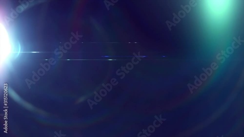 Lens flare light and prism effect over black background. Abstract overlay filter