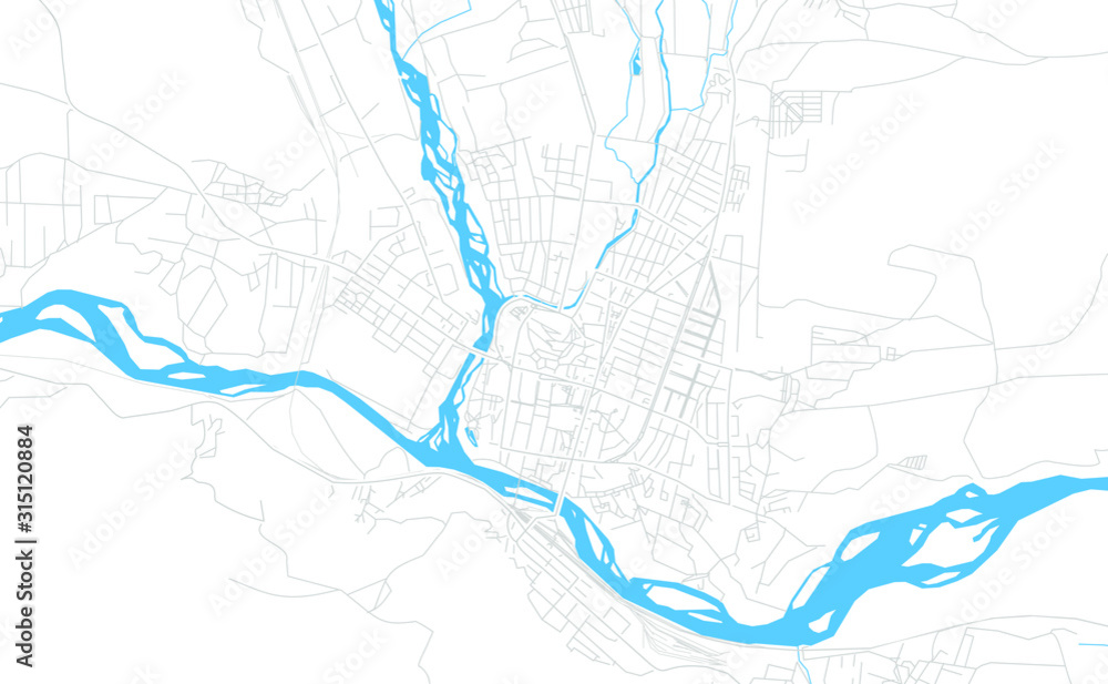 Fototapeta premium Gori, Georgia bright vector map