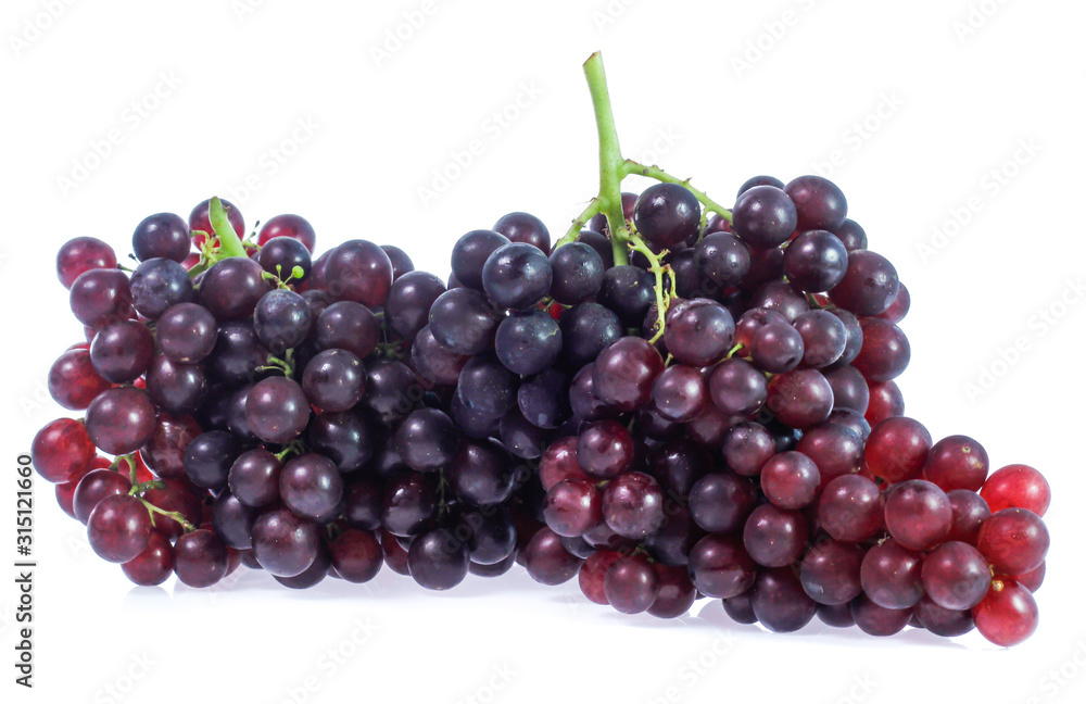 red grapes  isolated on white