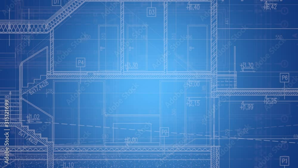 House Project Blueprint Background Illustration. Architectural Animated Backdrop House Project Blueprint Background Illustration. Architectural Animated Backdrop