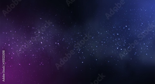 Vector illustration of Cosmos Space background with starry sky  star massive in deep cosmos in blue and black colors. Abstract futuristic  technology  astrology background. Deep space background