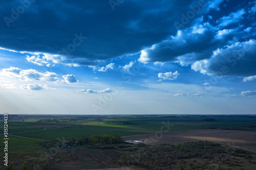 Cloudy afternoon in countryside of Latvia.