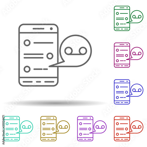 Voice message, communication in multi color style icon. Simple thin line, outline vector of communication icons for ui and ux, website or mobile application