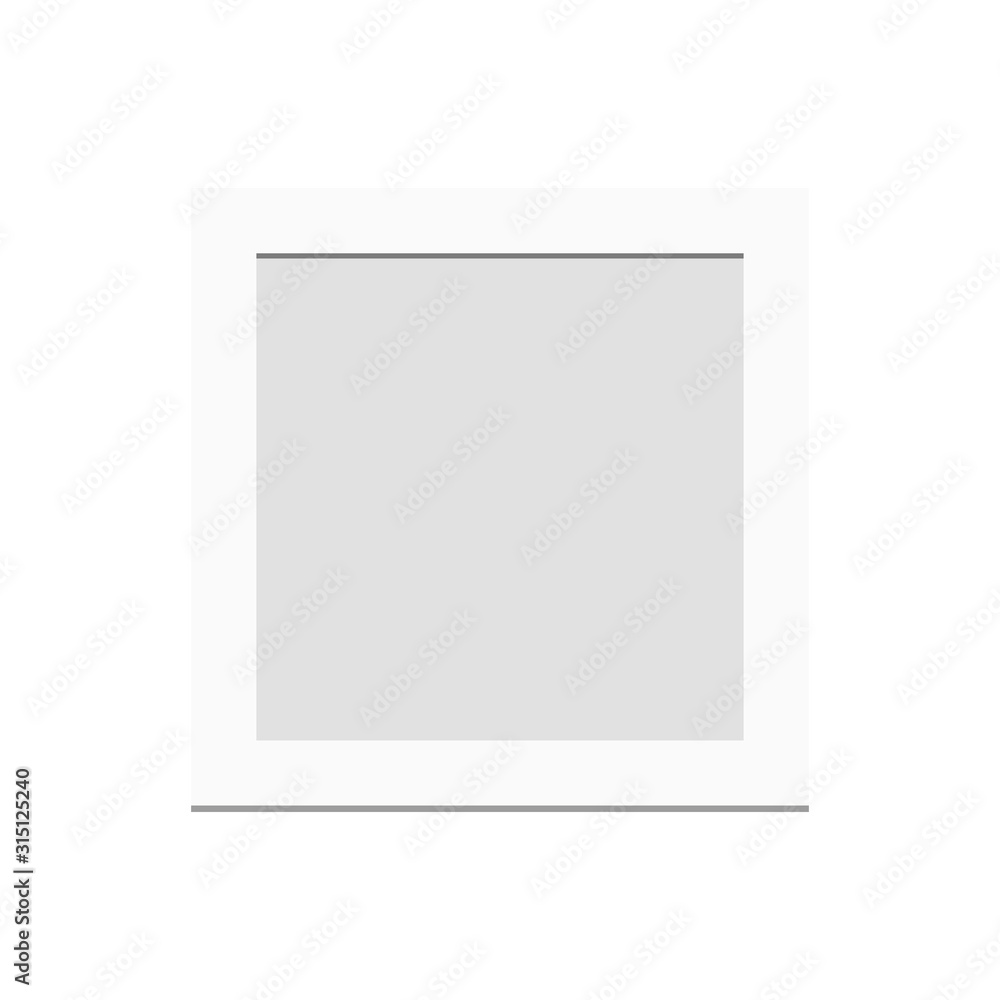 white blank square picture frame isolated on white background. vector illustration
