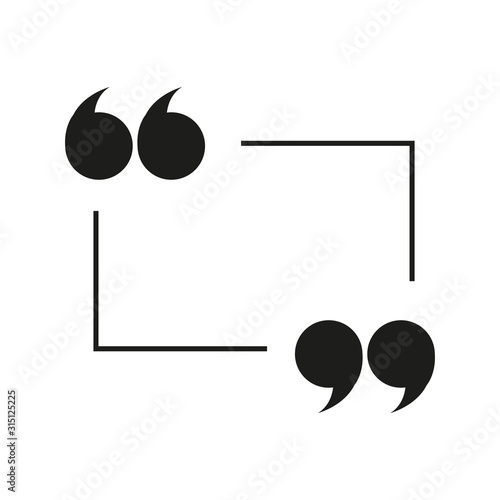 Set of quote mark, quotes icon vector sign design.