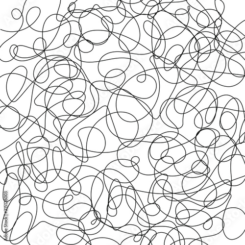 Scribble vector pattern.Vector abstract seamless scribble background.Vibrant art chaos backdrop. Creative tangled composition.
