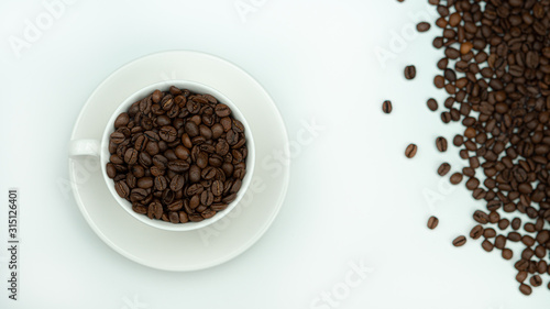 Lots of coffee beans in a Cup
