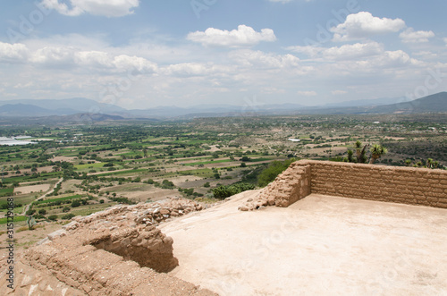 Mezquital Valley from the Pah  u archeological site  in Hidalgo  Mexico
