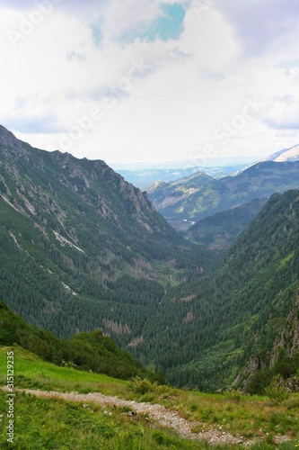 Beautiful Green Landscape of Tatra Mountains. Mountain range in Poland.