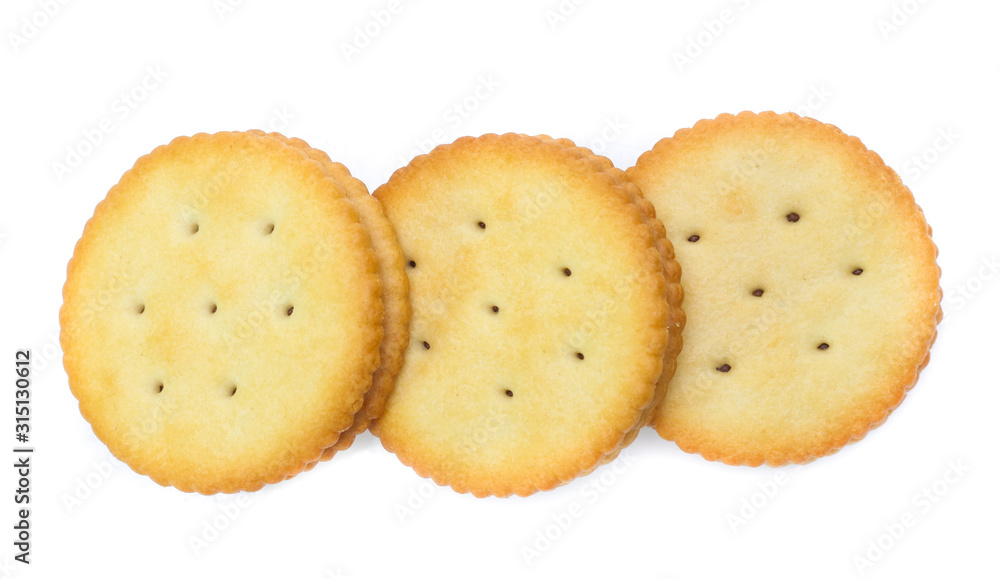 Sandwich biscuits cracker isolated on white background