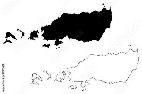 Diego Martin region (Regional corporations and municipalities, Republic of Trinidad and Tobago) map vector illustration, scribble sketch Diego Martin map