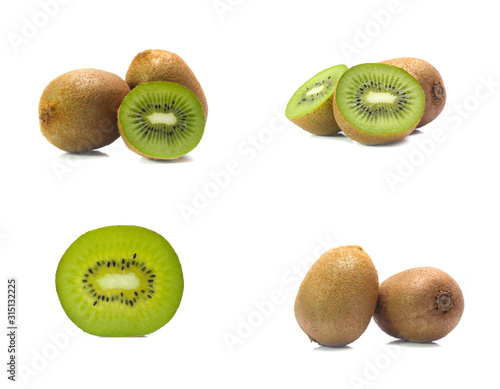 kiwi fruit isolated on white background (set  mix   collection)